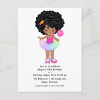 Fête d'anniversaire de fille afro-américaine Candy