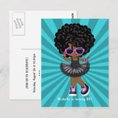 Carte Postale Fête d'anniversaire de fille avec tutu de hip hop (Devant / Derrière)