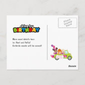 Carte Postale Fête d'anniversaire de fille Fun Drive By (Dos)
