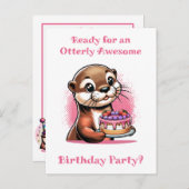 Carte Postale Fête d'anniversaire de fille sur le thème de la lo (Devant / Derrière)