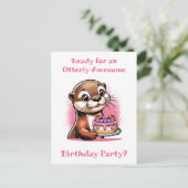 Carte Postale Fête d'anniversaire de fille sur le thème de la lo (Debout devant)