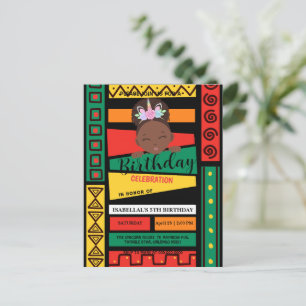 Carte Postale Fête d'anniversaire de filles afro-américaines mod