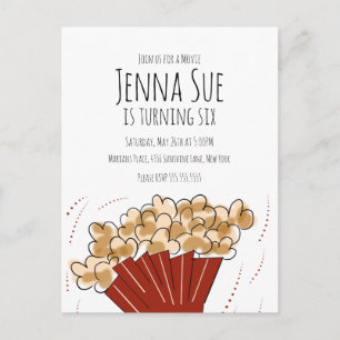 Carte Postale Fête d'anniversaire de film de maïs soufflé en ple