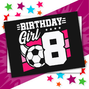 Carte Postale Fête d'anniversaire de football de 8 ans pour fill