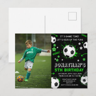 Carte Postale Fête d'anniversaire de football pour enfants