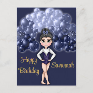 Carte Postale Fête d'anniversaire de gymnastique avec arche de b