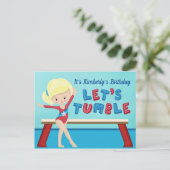 Carte Postale Fête d'anniversaire de gymnastique pour filles blo (Debout devant)