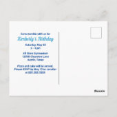 Carte Postale Fête d'anniversaire de gymnastique pour filles blo (Dos)