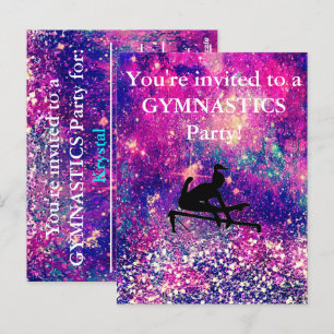 Carte Postale Fête d'anniversaire de gymnastique pour filles sur