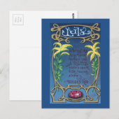 Carte Postale Fête d'anniversaire de juillet Rubis et Goldenrod (Devant / Derrière)