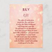 Carte Postale Fête d'anniversaire de juillet Ruby (Devant)