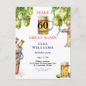 Carte Postale Fête d'anniversaire de la bière à 60 ans (Devant)