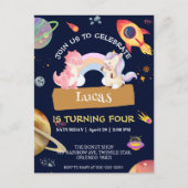 Carte Postale Fête d'anniversaire de la fusée de la galaxie de d (Devant)