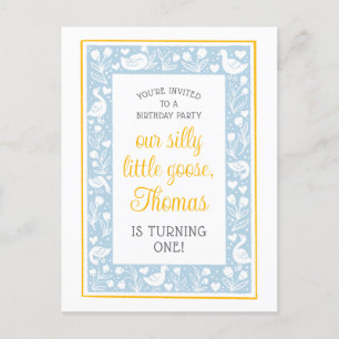 Carte Postale Fête d'anniversaire de la gentille oie rigolote à 