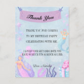 Carte Postale Fête d'anniversaire de la Sirène Bleue|| merci ann (Devant)