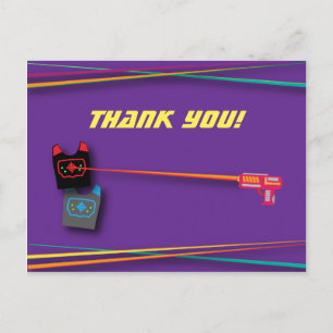 Carte Postale Fête d'anniversaire de Laser Tag de la Fille Viole