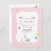 Carte Postale Fête d'anniversaire de Llama 3 ans (Devant / Derrière)