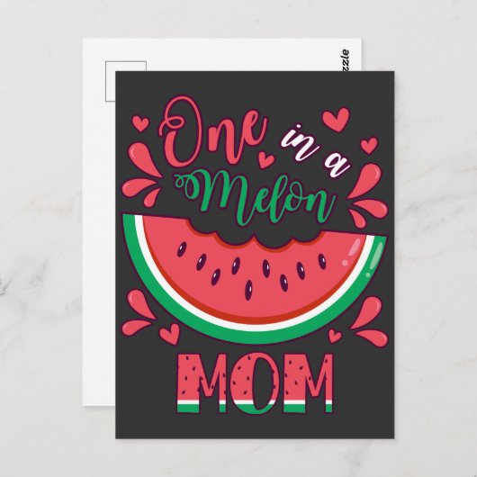 Carte Postale Fête d'anniversaire de maman "One in a Melon" (Devant / Derrière)