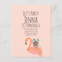 Fête d'anniversaire de plante flamant rose mignonn