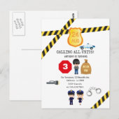 Carte Postale Fête d'anniversaire de police (Devant / Derrière)