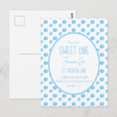 Carte Postale Fête d'anniversaire de premier an aux points d'aqu (Devant / Derrière)