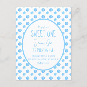 Carte Postale Fête d'anniversaire de premier anniversaire à poin