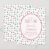 Carte Postale Fête d'anniversaire de premier anniversaire à poin (Devant / Derrière)