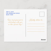 Carte Postale Fête d'anniversaire de princesse à peau foncée ble (Dos)