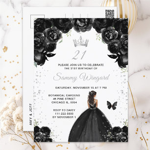 Carte Postale Fête d'anniversaire de princesse à peau noire
