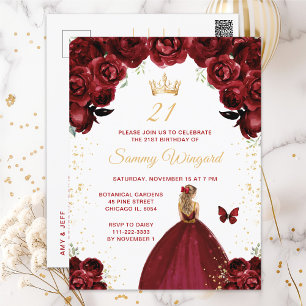 Carte Postale Fête d'anniversaire de princesse aux cheveux blond