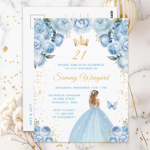 Carte Postale Fête d'anniversaire de princesse aux cheveux blond