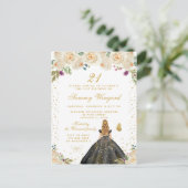 Carte Postale Fête d'anniversaire de princesse aux cheveux blond (Debout devant)