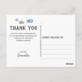 Carte Postale Fête d'anniversaire de sirène Merci (Dos)