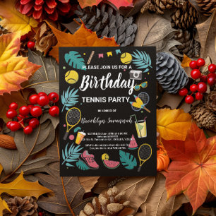 Carte Postale Fête d'anniversaire de tennis Splash d'été