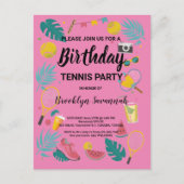 Carte Postale Fête d'anniversaire de tennis Summer Splash (Devant)