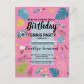 Carte Postale Fête d'anniversaire de tennis Summer Splash (Devant)