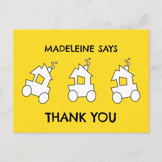 Carte Postale Fête d'anniversaire de train (Devant)