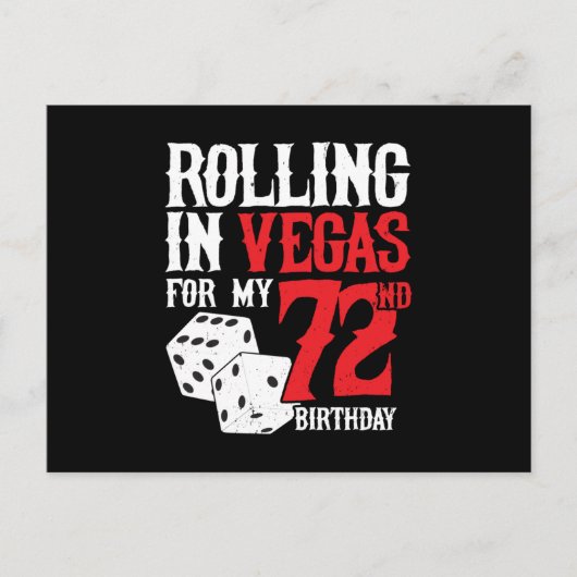 Carte Postale Fête d'anniversaire des 72 ans à Las Vegas - Roule (Devant)