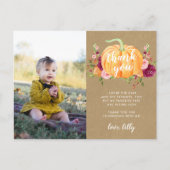 Carte Postale Fête d'anniversaire des enfants citrouille d'autom (Devant)