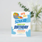 Carte Postale Fête d'anniversaire d'été pour enfants avec des ba (Debout devant)