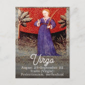 Carte Postale Fête d'anniversaire du signe du zodiaque Vierge la (Devant)