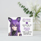 Carte Postale Fête d'anniversaire d'une fille anime avec un band (Debout devant)