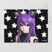 Carte Postale Fête d'anniversaire d'une fille anime avec un band (Dos)