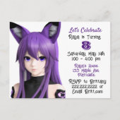 Carte Postale Fête d'anniversaire d'une fille anime avec un band (Devant)