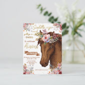 Carte Postale Fête d'anniversaire Editable Horse Cowgirl (Debout devant)