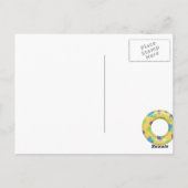 Carte Postale Fête d'anniversaire estivale autour des requins au (Dos)