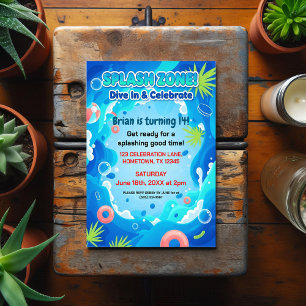 Carte Postale Fête d'anniversaire estivale tropicale au bord de
