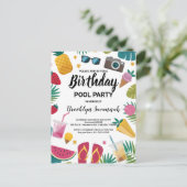 Carte Postale Fête d'anniversaire Extravagante Piscine Splash d' (Debout devant)