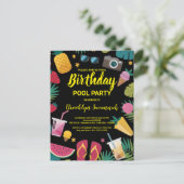 Carte Postale Fête d'anniversaire Extravaganza Splash d'été dans (Debout devant)