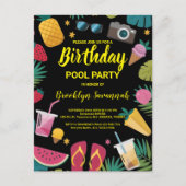 Carte Postale Fête d'anniversaire Extravaganza Splash d'été dans (Devant)